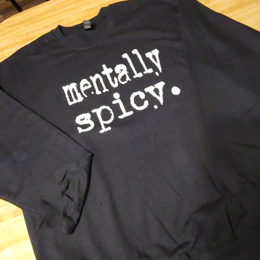 Gildan Black Sweatshirt with White Print